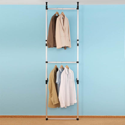 Telescopic Wardrobe System with Rods Aluminium