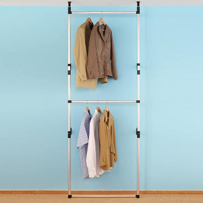 Telescopic Wardrobe System with Rods Aluminium