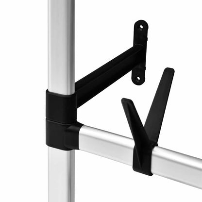 321114 vidaXL Telescopic Wardrobe System with Rods and Shelf Aluminium