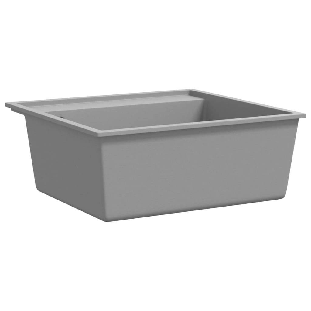 Kitchen Sink with Overflow Hole Grey Granite