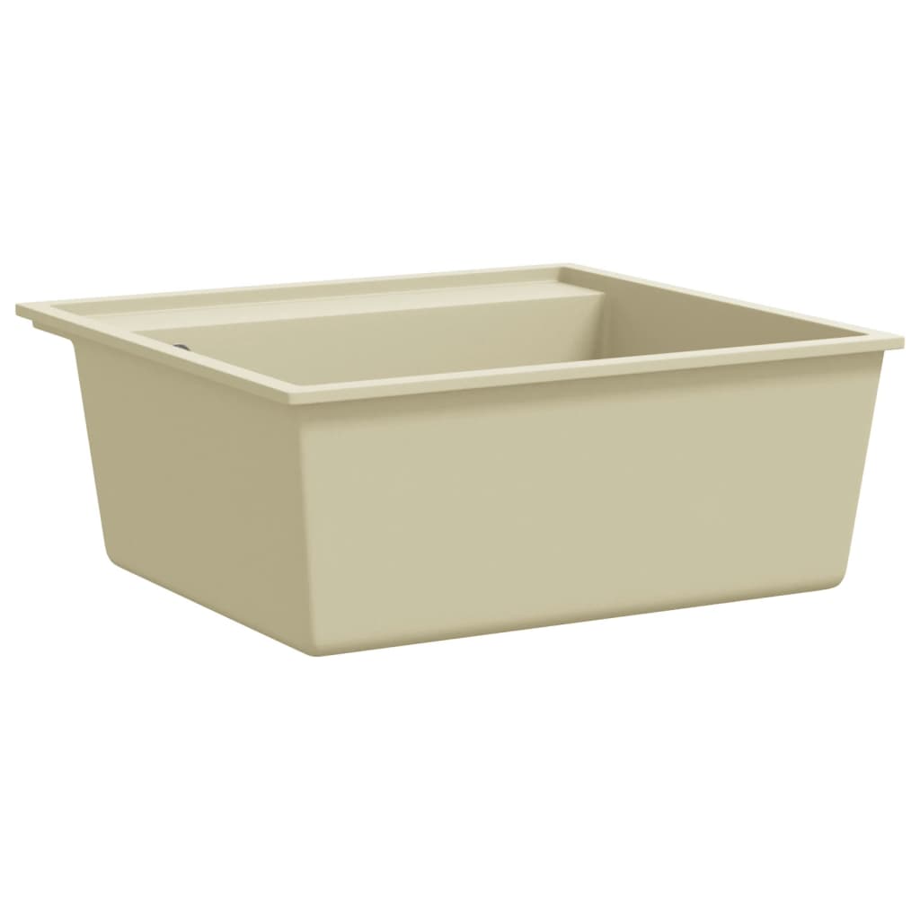 Kitchen Sink with Overflow Hole Beige Granite