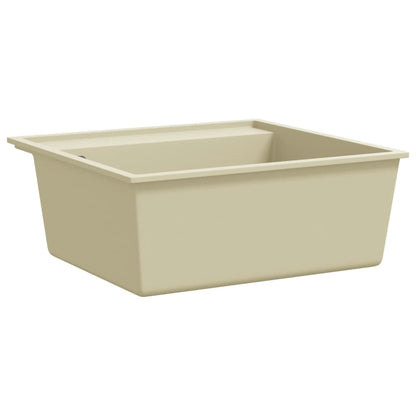 Kitchen Sink with Overflow Hole Beige Granite