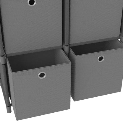 4-Cube Display Shelf with Boxes Grey 69x30x72.5 cm Fabric