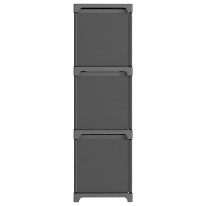 9-Cube Display Shelf with Boxes Grey 103x30x107.5 cm Fabric