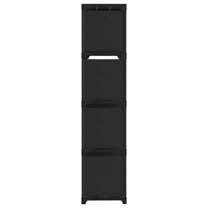 12-Cube Display Shelf Black 103x30x141 cm Fabric