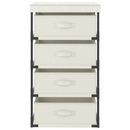Storage Rack with 4 Fabric Baskets Steel Cream