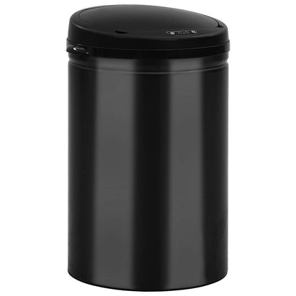 322698 vidaXL Automatic Sensor Dustbin 30 L Carbon Steel Black