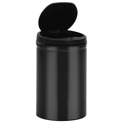 322698 vidaXL Automatic Sensor Dustbin 30 L Carbon Steel Black