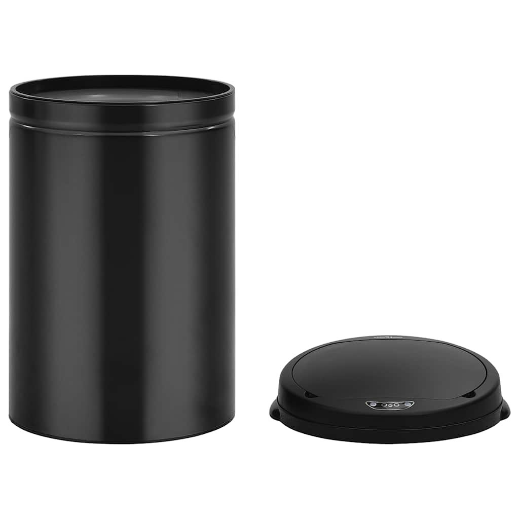 322698 vidaXL Automatic Sensor Dustbin 30 L Carbon Steel Black