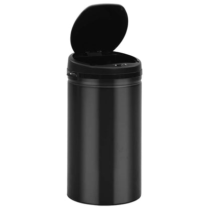 322700 vidaXL Automatic Sensor Dustbin 50 L Carbon Steel Black