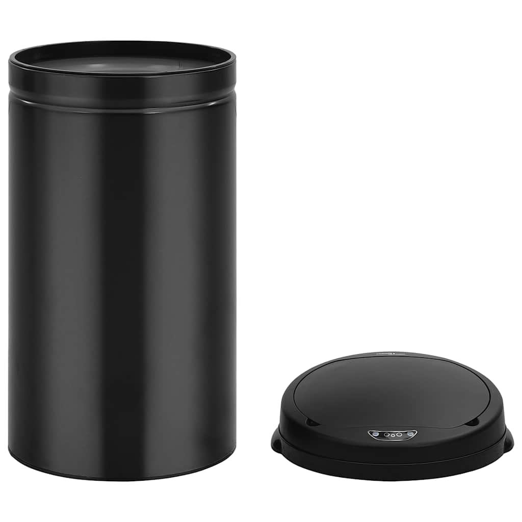 322700 vidaXL Automatic Sensor Dustbin 50 L Carbon Steel Black