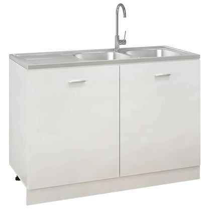 Kitchen Sink with Double Sinks Silver 1200x500x155 mm Stainless Steel