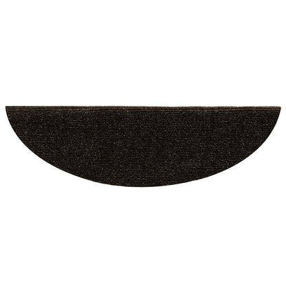 Stair Mats Self-adhesive 15 pcs 56x17x3 cm Dark Brown Half Round