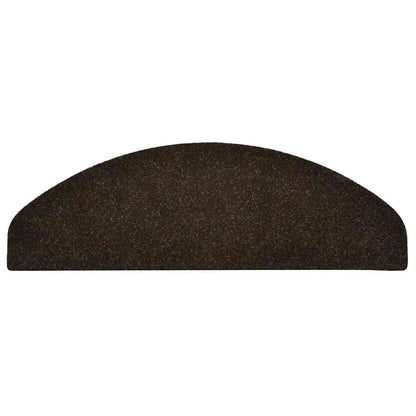 Stair Mats Self-adhesive 15 pcs 65x21x4 cm Dark Brown Half Round Large