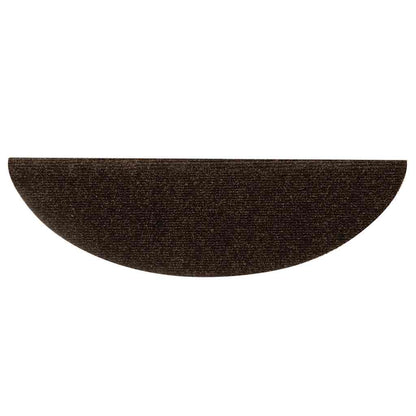 Stair Mats Self-adhesive 15 pcs 56x17x3 cm Brown Half Round