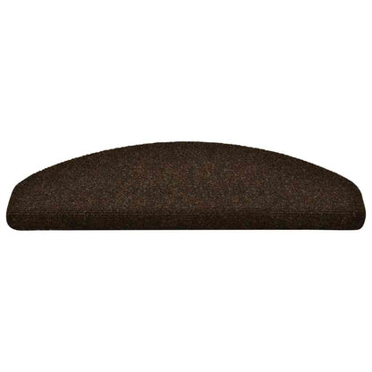 Stair Mats Self-adhesive 15 pcs 65x21x4 cm Brown Half Round Large