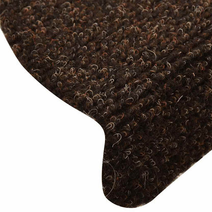 Stair Mats Self-adhesive 15 pcs 65x21x4 cm Brown Half Round Large
