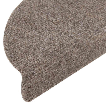 Stair Mats Self-adhesive 15 pcs 56x17x3 cm Beige Half Round