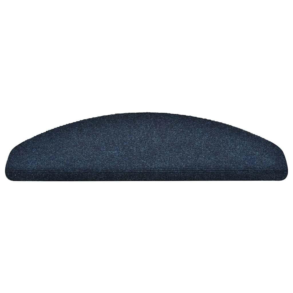 Stair Mats Self-adhesive 15 pcs 65x21x4 cm Navy Half Round Large