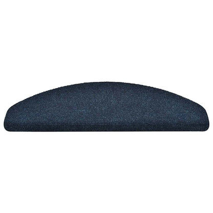 Stair Mats Self-adhesive 15 pcs 65x21x4 cm Navy Half Round Large