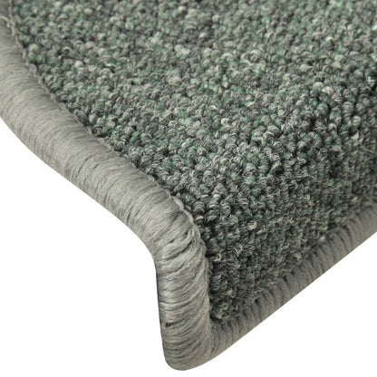 Stair Mats 15 pcs 56x17x3 cm Dark Green Half Round