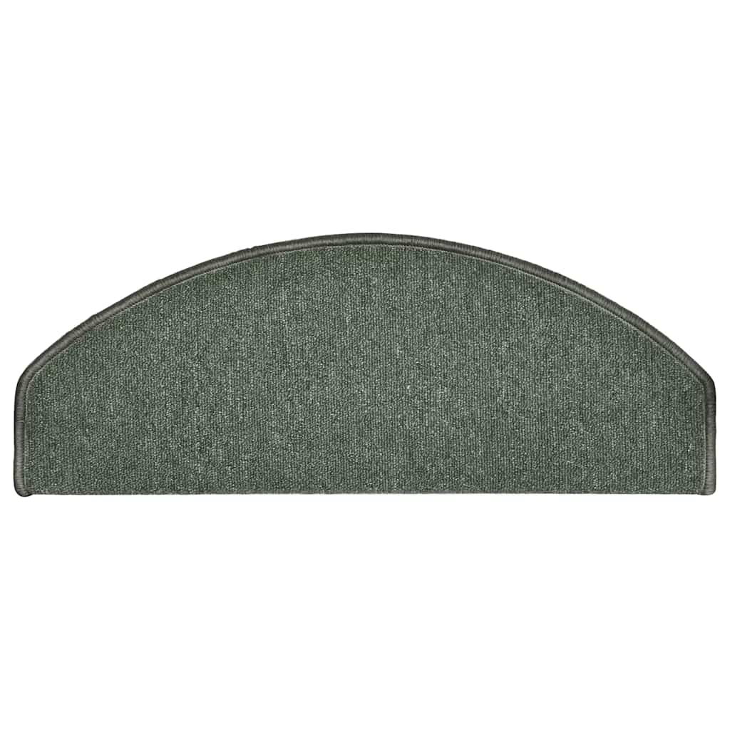 Stair Mats 15 pcs 65x24x4 cm Dark Green Half Round Large