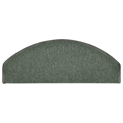 Stair Mats 15 pcs 65x24x4 cm Dark Green Half Round Large