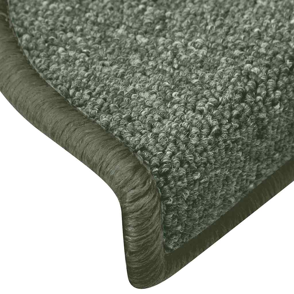 Stair Mats 15 pcs 65x24x4 cm Dark Green Half Round Large