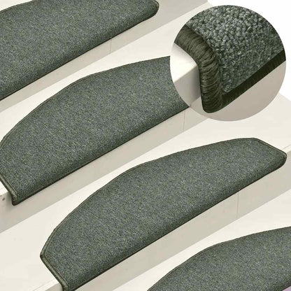 Stair Mats 15 pcs 65x24x4 cm Dark Green Half Round Large