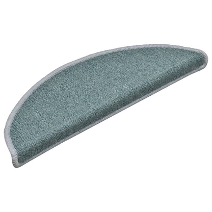 Stair Mats 15 pcs 56x17x3 cm Sea Blue Half Round