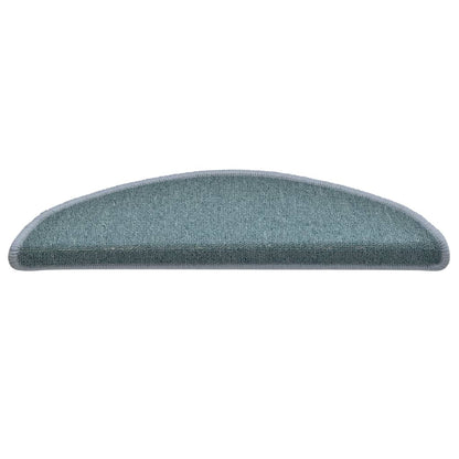 Stair Mats 15 pcs 56x17x3 cm Sea Blue Half Round