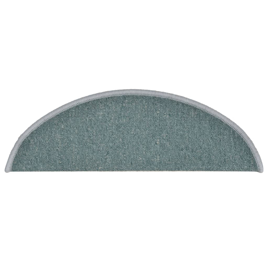 Stair Mats 15 pcs 56x17x3 cm Sea Blue Half Round