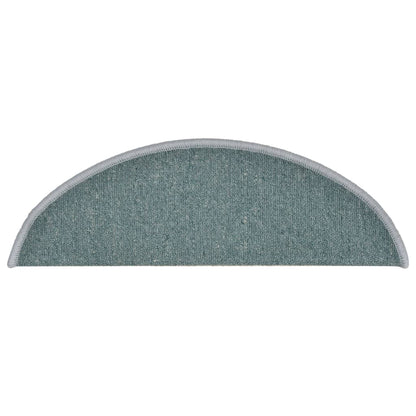 Stair Mats 15 pcs 56x17x3 cm Sea Blue Half Round