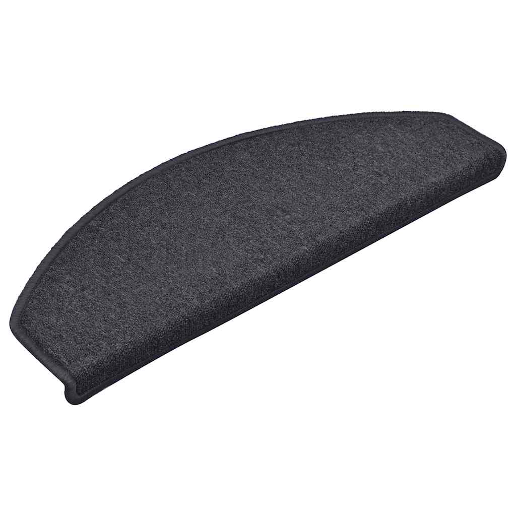 Stair Mats 15 pcs 65x24x4 cm Dark Grey and Blue Half Round Large