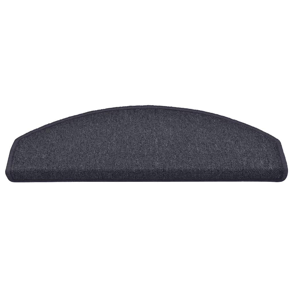 Stair Mats 15 pcs 65x24x4 cm Dark Grey and Blue Half Round Large