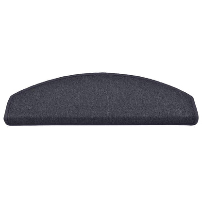 Stair Mats 15 pcs 65x24x4 cm Dark Grey and Blue Half Round Large
