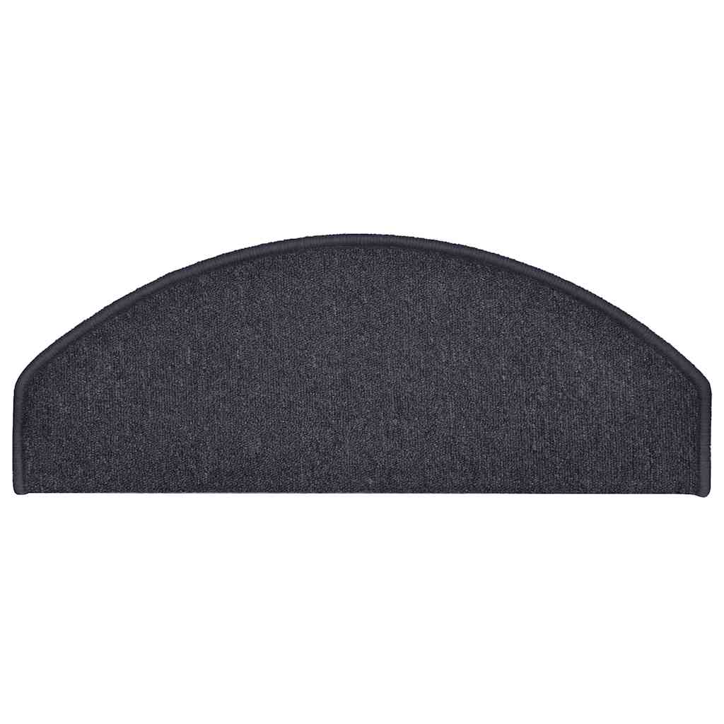 Stair Mats 15 pcs 65x24x4 cm Dark Grey and Blue Half Round Large