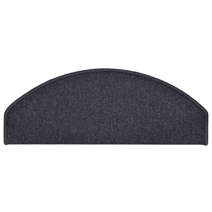 Stair Mats 15 pcs 65x24x4 cm Dark Grey and Blue Half Round Large