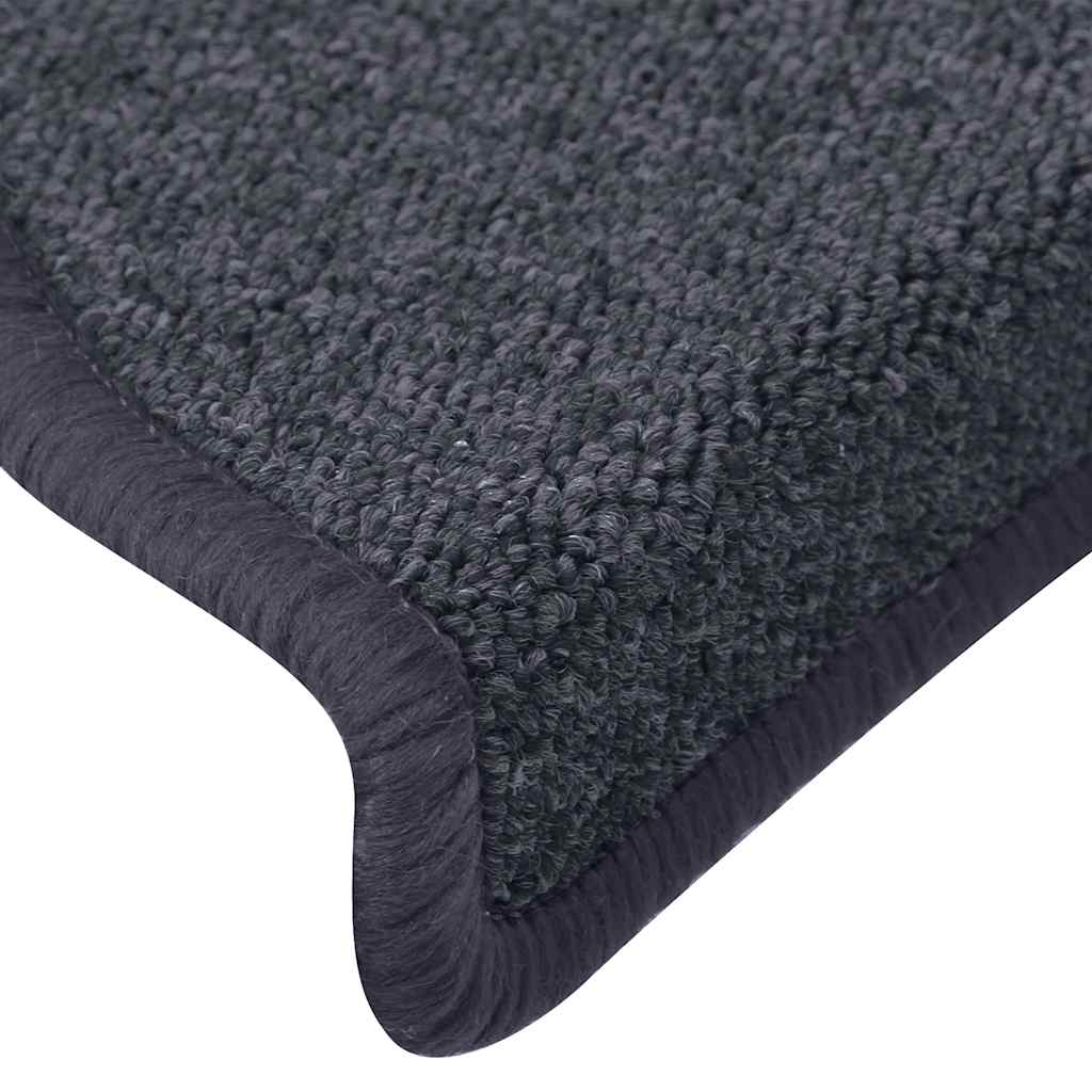 Stair Mats 15 pcs 65x24x4 cm Dark Grey and Blue Half Round Large