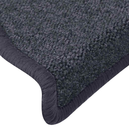 Stair Mats 15 pcs 65x24x4 cm Dark Grey and Blue Half Round Large