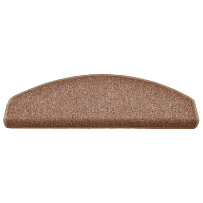 Stair Mats 15 pcs 65x24x4 cm Brown Half Round Large