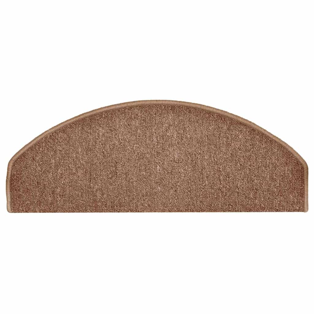 Stair Mats 15 pcs 65x24x4 cm Brown Half Round Large