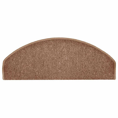 Stair Mats 15 pcs 65x24x4 cm Brown Half Round Large