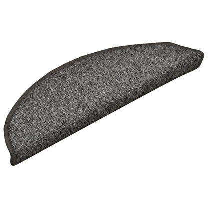Stair Mats 15 pcs 56x17x3 cm Dark Grey Half Round