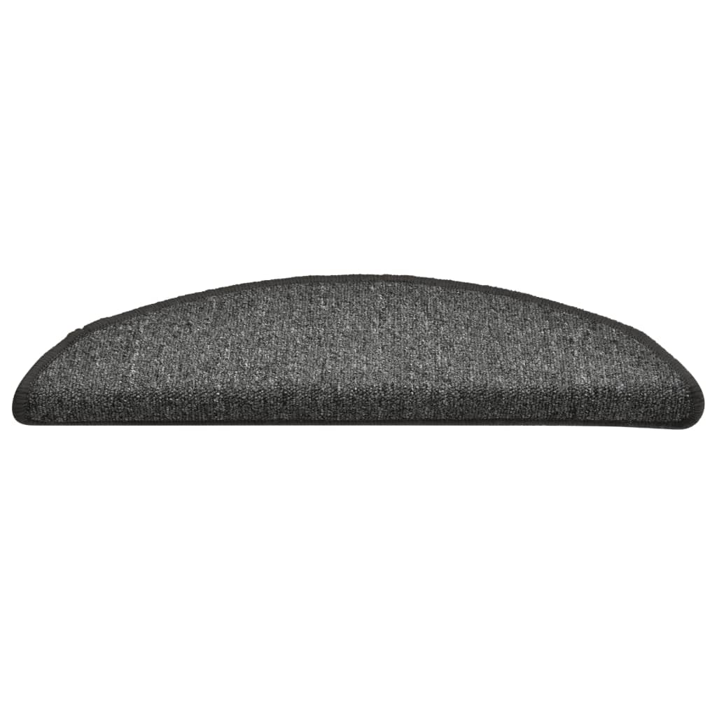 Stair Mats 15 pcs 56x17x3 cm Dark Grey Half Round