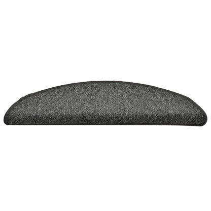 Stair Mats 15 pcs 56x17x3 cm Dark Grey Half Round