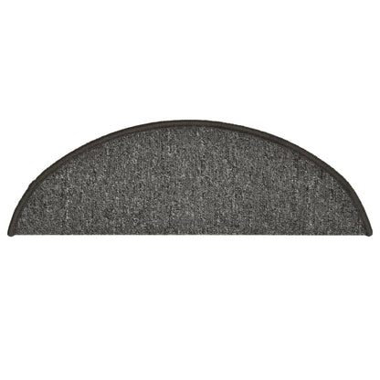 Stair Mats 15 pcs 56x17x3 cm Dark Grey Half Round