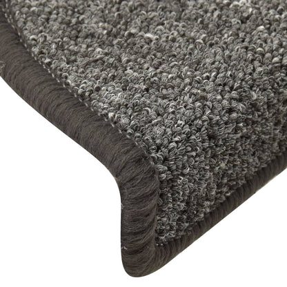 Stair Mats 15 pcs 56x17x3 cm Dark Grey Half Round