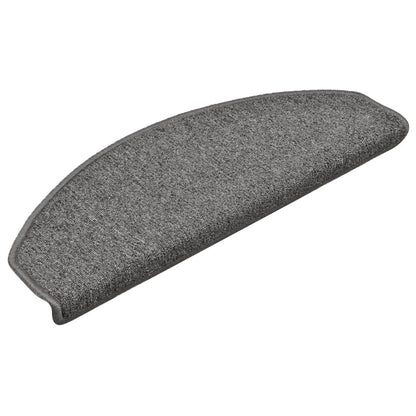 Stair Mats 15 pcs 65x24x4 cm Dark Grey Half Round Large