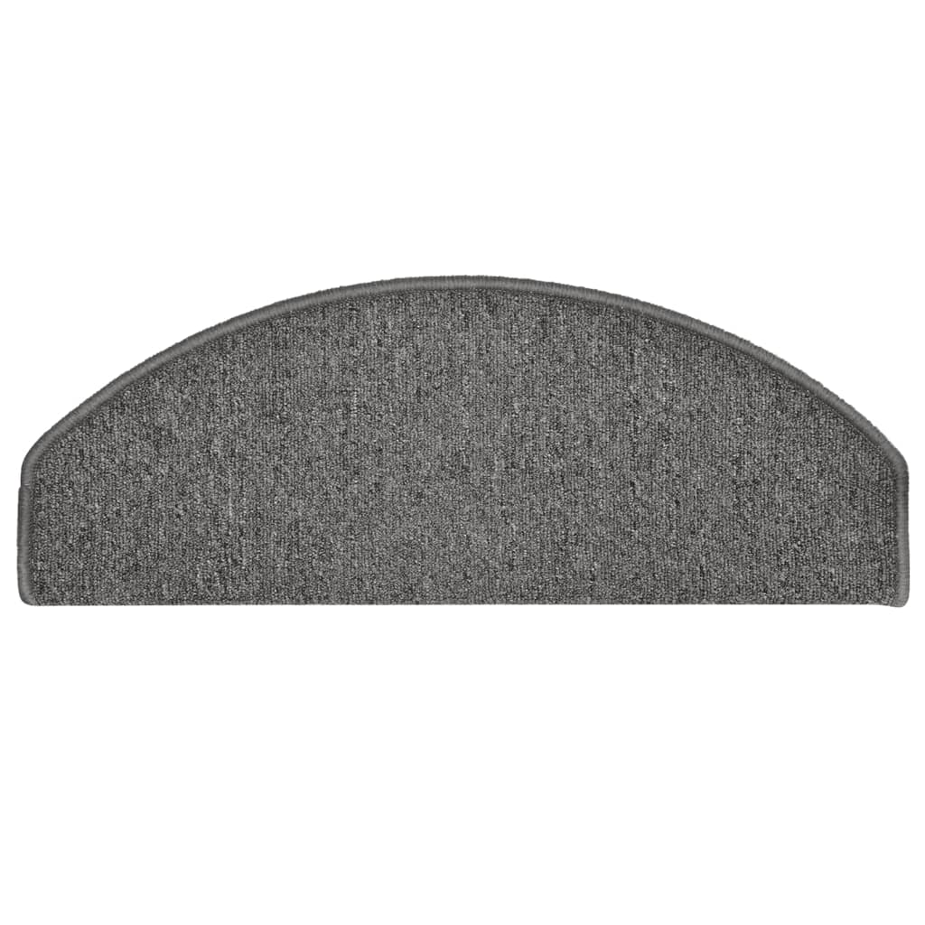 Stair Mats 15 pcs 65x24x4 cm Dark Grey Half Round Large